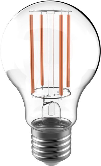 Airam LED A60 lamp, E27, 4000K, 470lm, clear copper
