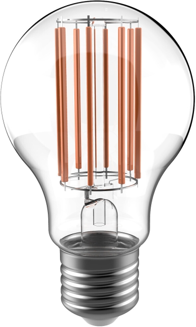 Airam LED A60 lamp, E27, 4000K, 806lm, clear copper