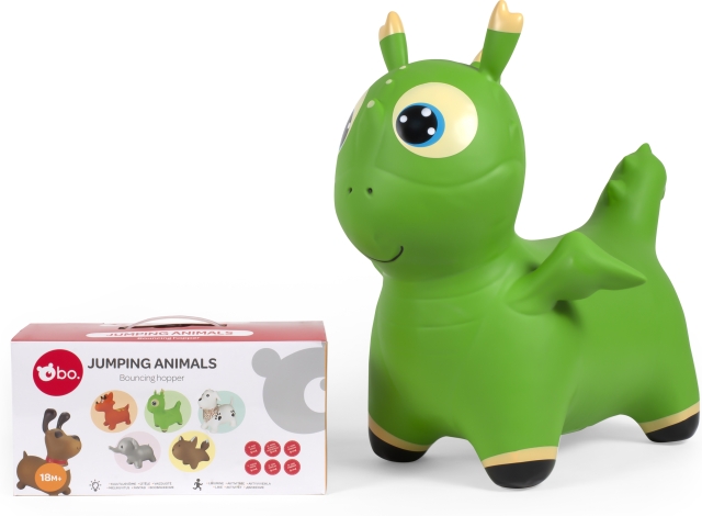 bo Jumping Animal bouncer pop-up animal, Green Dino