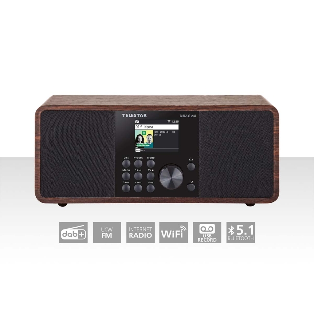TELESTAR DIRA S 24i Multifunctional Stereo Radio DAB+ / FM / Internet / Bluetooth Wood