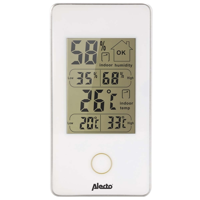 Alecto Digital indoor thermometer white