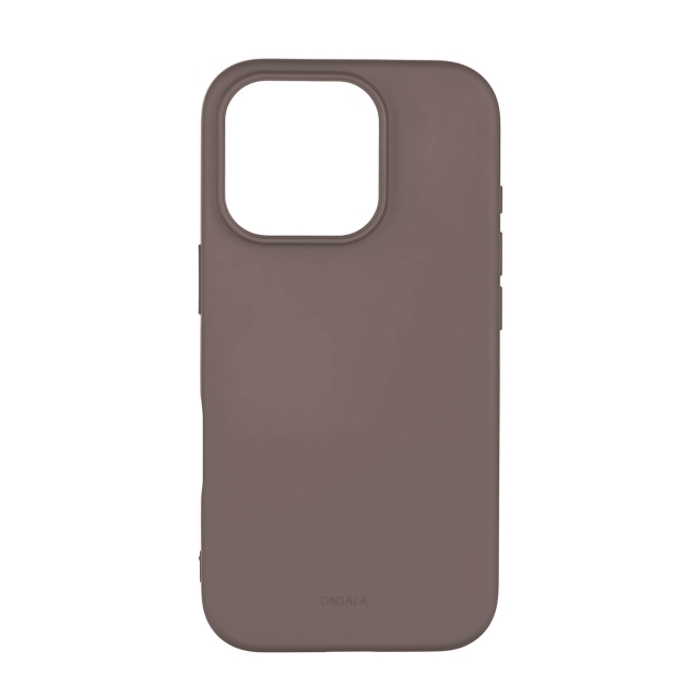 Onsala Phone Case with Silicone Feel Chocolate - iPhone 16 Pro