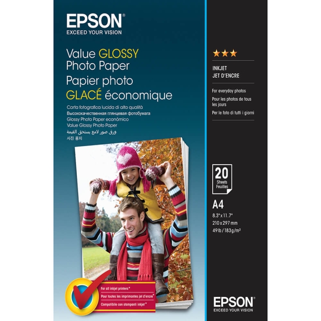Epson A4 Value Glossy Photo Paper A4 - 20 Sheets
