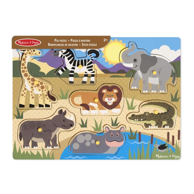 Melissa & Doug Wooden Peg Puzzle Safari