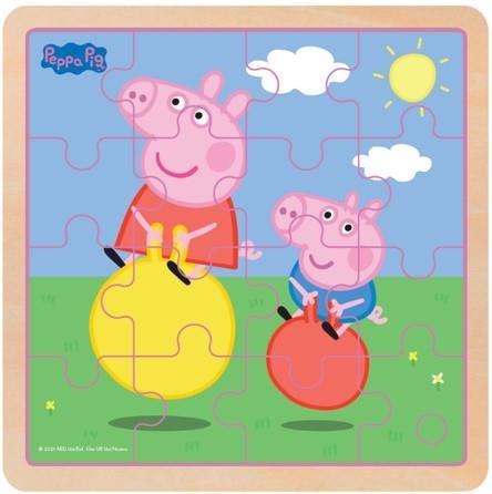 Barbo Toys Peppa Pig Wooden Puzzle Bouncy Ball