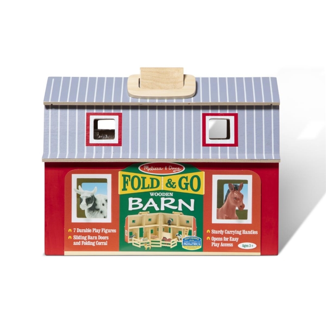 Melissa & Doug Wooden Fold & Go Barn