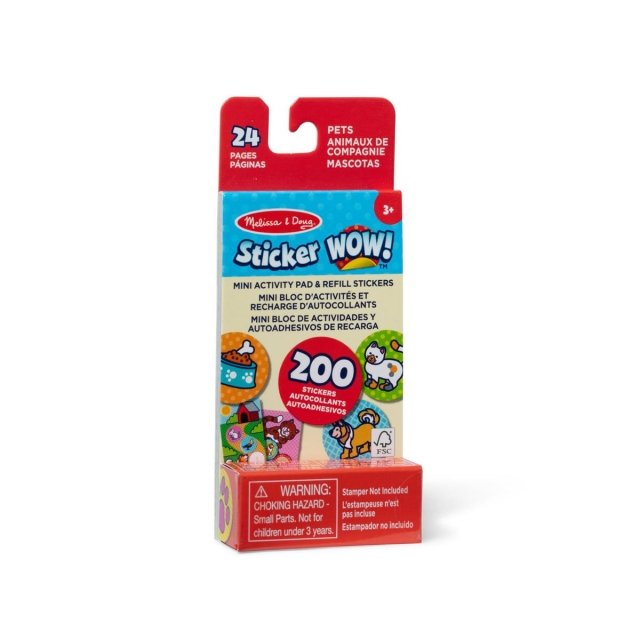 Melissa & Doug Sticker WOW! Mini Activity Pad & Refill Stickers : Pets