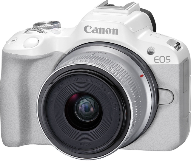 Canon EOS R50 system camera, white + 18-45 mm lens