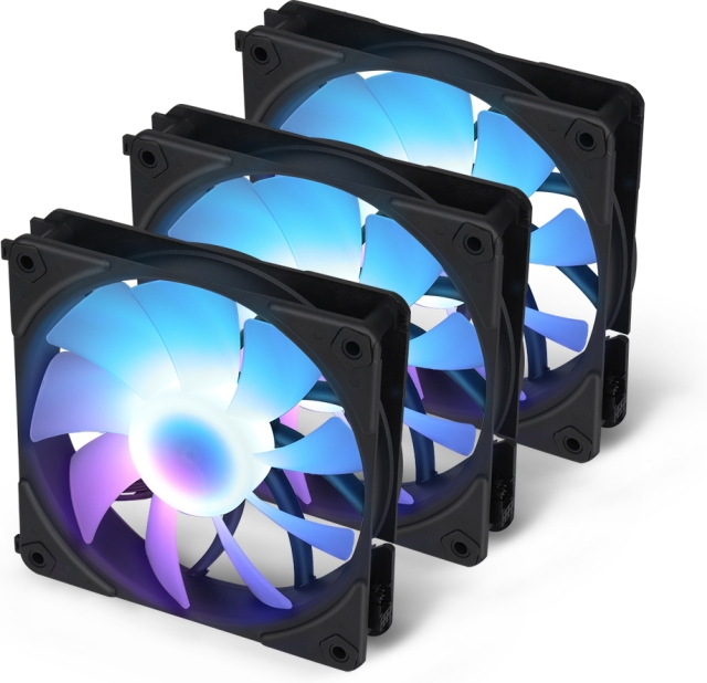 Blackstorm Luna UF120 ARGB PWM fan package, black, 120 mm, 3 pcs. pack