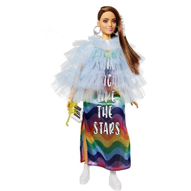 Barbie Blue Coat & Rainbow Dress (GYJ78)