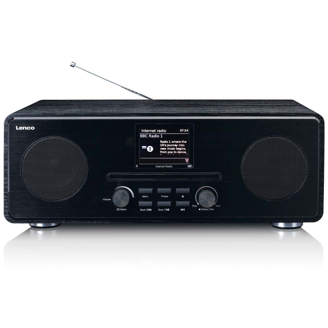 Lenco Internet / DAB+ / FM Radio with CD-player and Bluetooth® Black