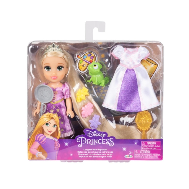 JAKKS Pacific Disney Princess 6 Inch Petite Doll with Extra Fashion & Accessories Longest Hair Rapunzel