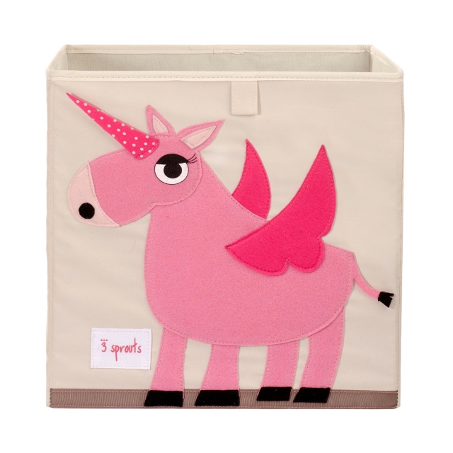 3 Sprouts Storage Box - Pink Unicorn