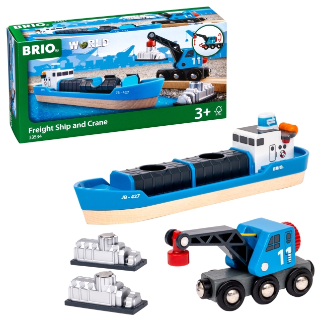 BRIO Freight Ship and Crane (33534)