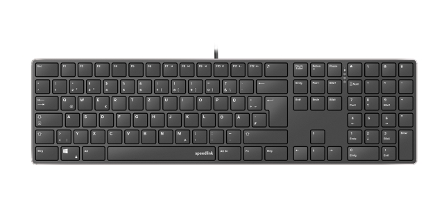 Speedlink RIVA Slim Metal Scissor Keyboard, black - DE Layout