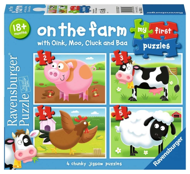 Ravensburger On The Farm My First Puzzle 2/3/4/5p