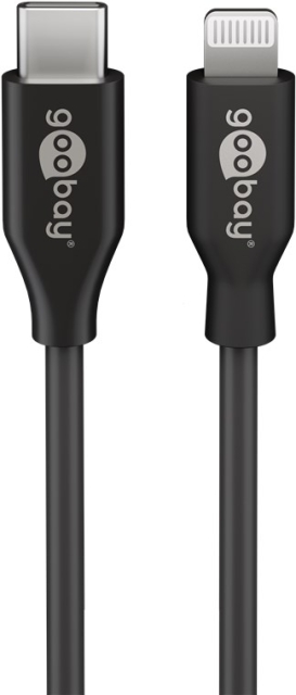 Goobay Lightning till USB-C™ laddnings- och synkroniseringskabel, 0,5 m, svart MFi-kabel för Apple iPhone/iPad