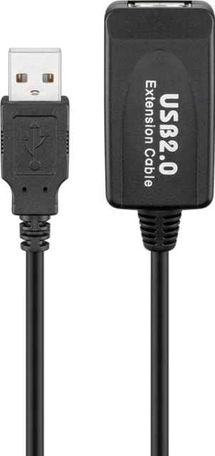 Goobay Aktiv USB-förlängningskabel, 10 m, USB 2.0 kontakt (typ A) > USB 2.0-uttag (typ A)
