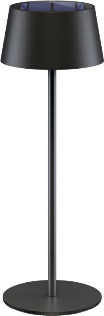 Goobay Trådlös LED-bordslampa med solcell, svart med touchkontroll, 150 lm, varmvit (3000 K), steglöst dimbar