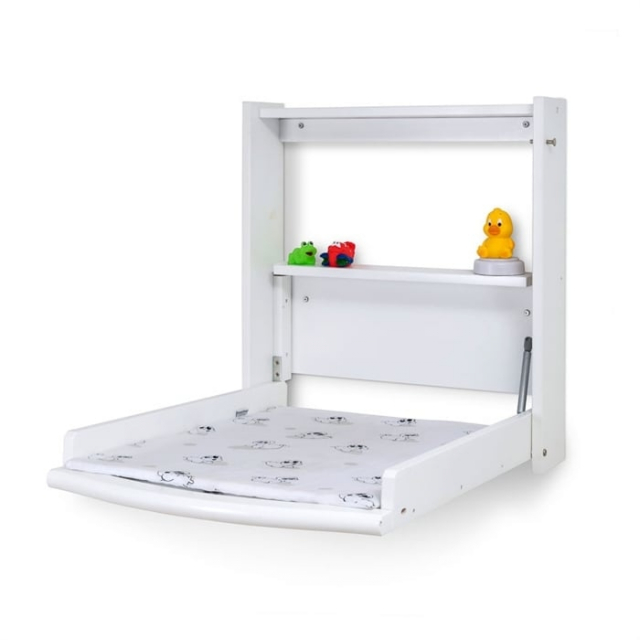Babytrold Changing table for wall incl. mattress White