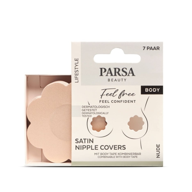 Parsa Satin Nipple Covers 7 pcs - Nude