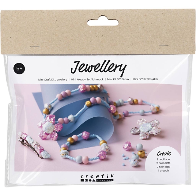 DIY Kit Mini Craft Kit - Jewellery, blue, light blue, pastel pink, 1 pack (977747)