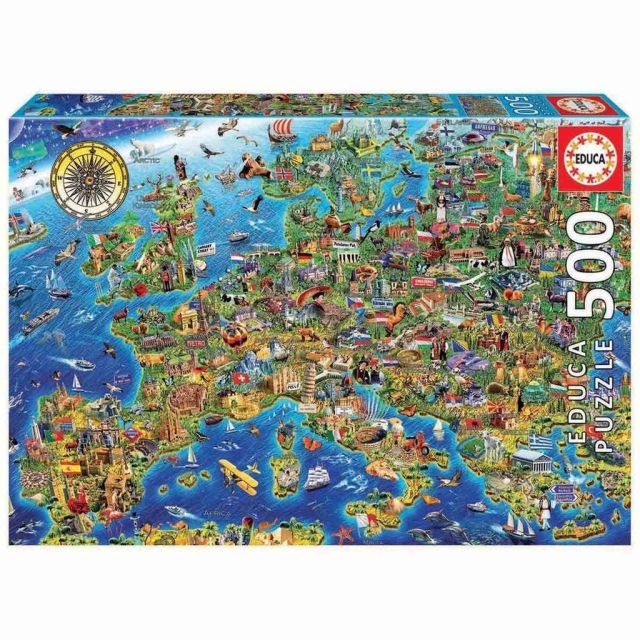 Educa 500 pcs - Crazy European Map Puzzle (80-17962)
