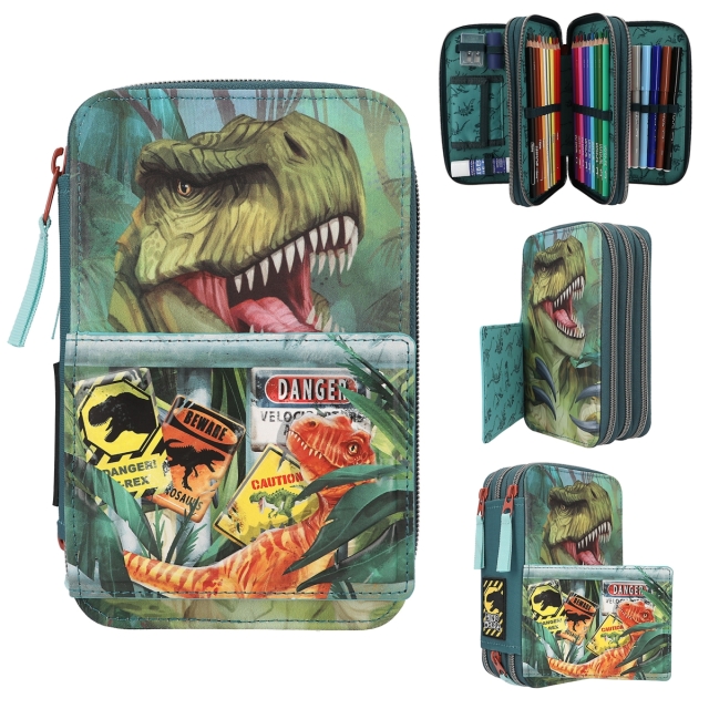 Dino World Triple Pencil Case danger ( 0411757 )
