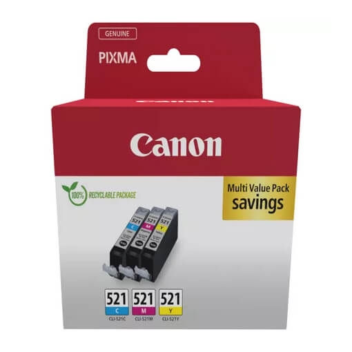 Canon Ink 2934B015 CLI-521 Multipack C/M/Y