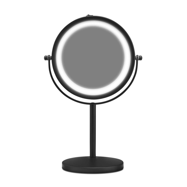 Gillian Jones Table Mirror w. Strong LED Light - Mat Black