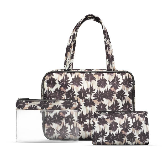 Gillian Jones 3-piece cosmetic bag set - Palm print