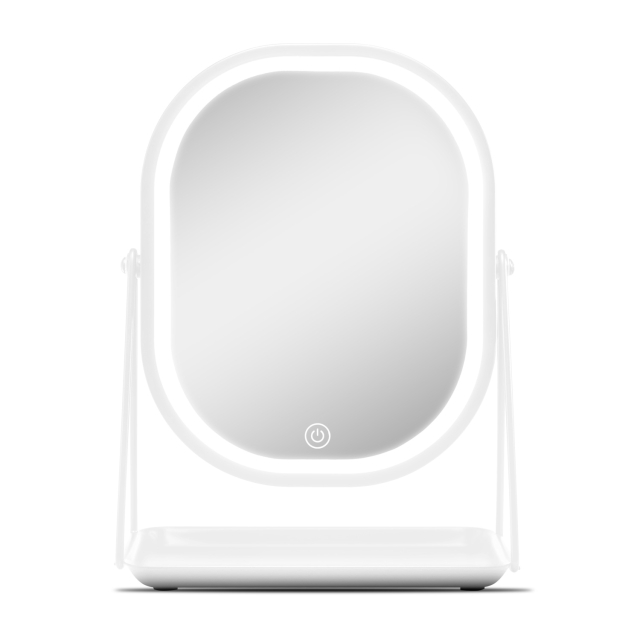 Gillian Jones Mirror With LED Light and Tray - White