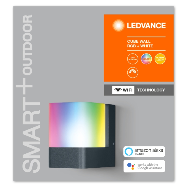 LEDVANCE Smart+ Outdoor Cube RGBW Wall Light - WiFi