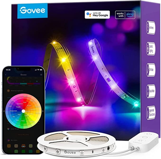Govee RGBIC Basic Wi-Fi + Bluetooth LED Strip Lights (10 Meter)
