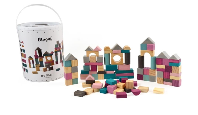Magni Wooden Building blocks, 100 pcs (2956)