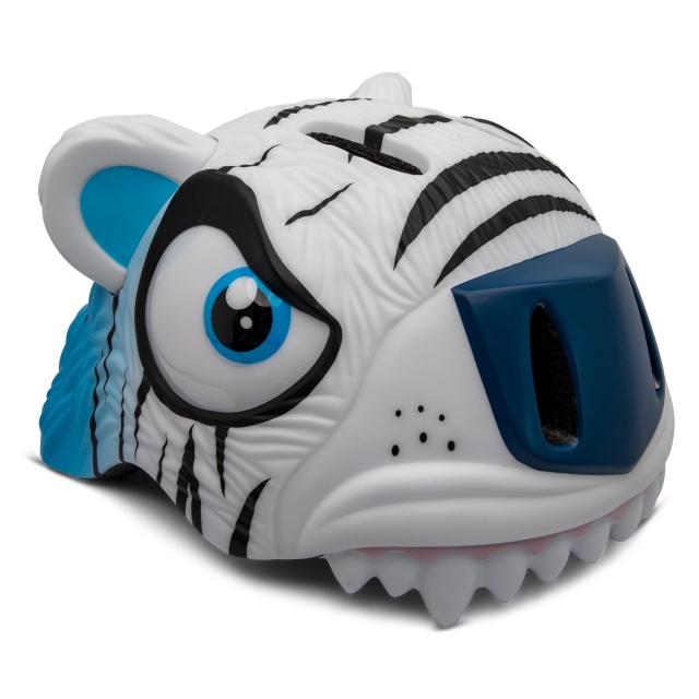 Crazy Safety Tiger Bicycle Helmet - White (49-55cm) (100101-03-01)
