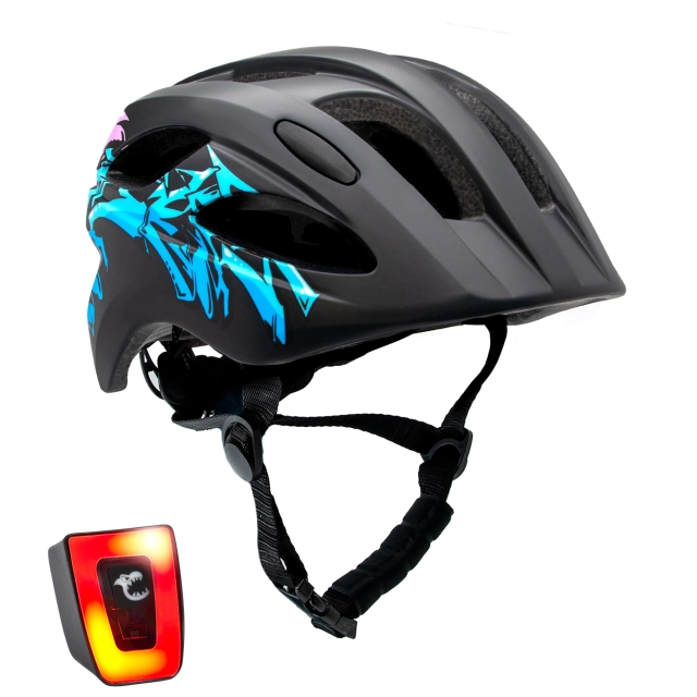 Crazy Safety Grafitti Bicycle Helmet - Black/Blue (54-58cm) (160101-06-01)