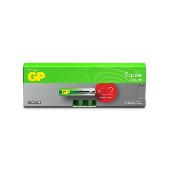 GP Battery Super Alkaline AAA LR03 12-Pack