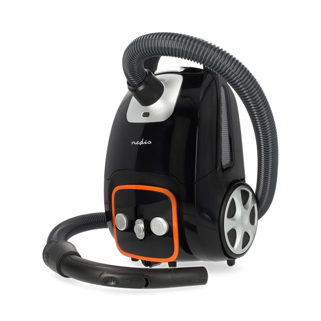 Nedis Vacuum Cleaner | With Bag | 700 W | Dust capacity: 3.0 l | Combi Brush | Action radius: 9.00 m | Vacuum cleaner suction control | Hepa 13 | Anthracite / Black / Orange