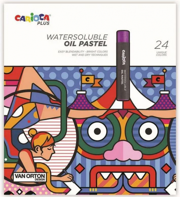 CARIOCA Plus - Water-soluble oil pastels, 24 pcs (809315)