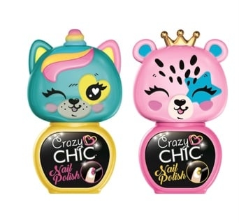 Crazy Chic Lovely Animals Nail Polish - Yellow & Pink (18844)