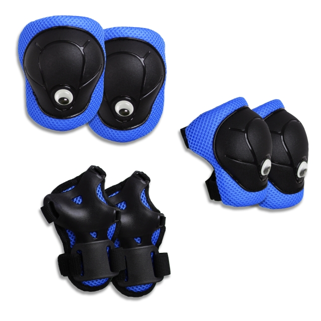 Crazy Safety Blue Safety Gear Set for Kids: Knee Pads, Wrist Guards & Elbow Pads (220108-10)