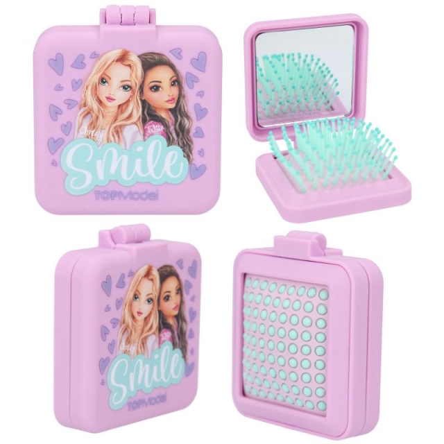 TOPModel Folding Hairbrush With Mirror BEAUTY GIRL ( 0412118 )