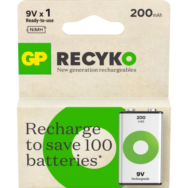 GP Battery Recyko NiMH 9V 200mAh 1-Pack
