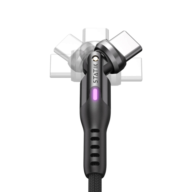 STATIK Cable PowerPivot Pro Nylon Braided USB-C To USB-C Black 1m