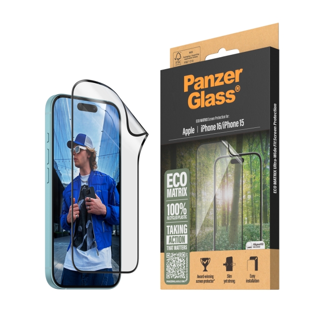 PanzerGlass Screen Protection MATRIX - iPhone 16 - Ultra Wide Fit