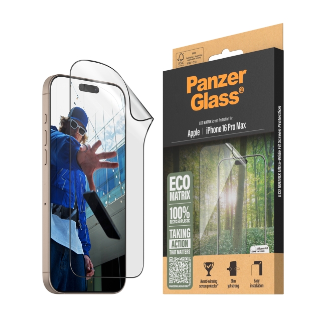 PanzerGlass Screen Protection MATRIX - iPhone 16 Pro  Max - Ultra Wide Fit