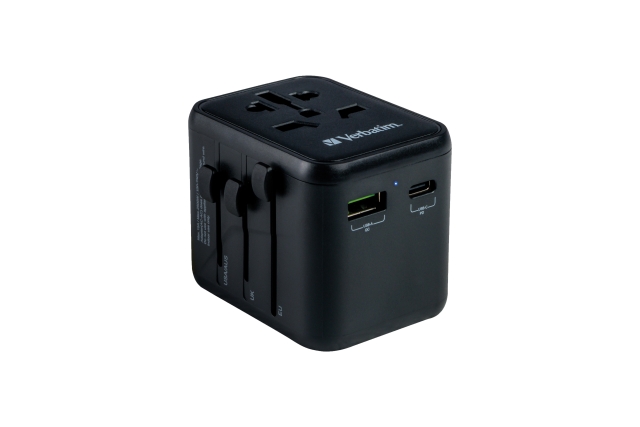 Verbatim Universal Travel Adapter UTA-02 PD20W/QC / 1xUSB / 1xType-C