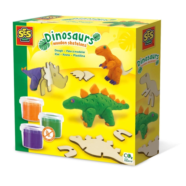 SES Creative Dough - Dinosaurs wooden skeletons - (S00418)