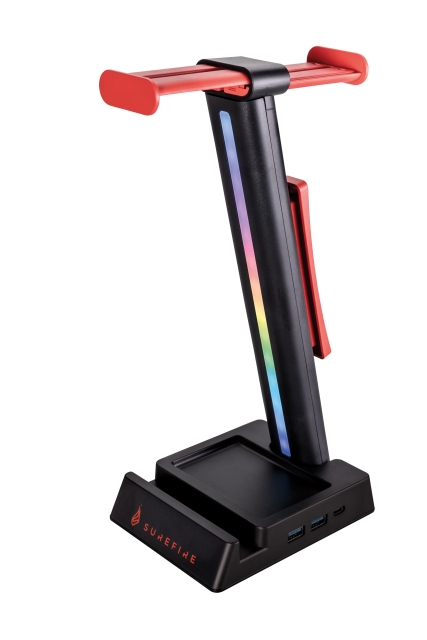 SureFire Vinson N2 Dual Gaming RGB MF Headset Stand, Black
